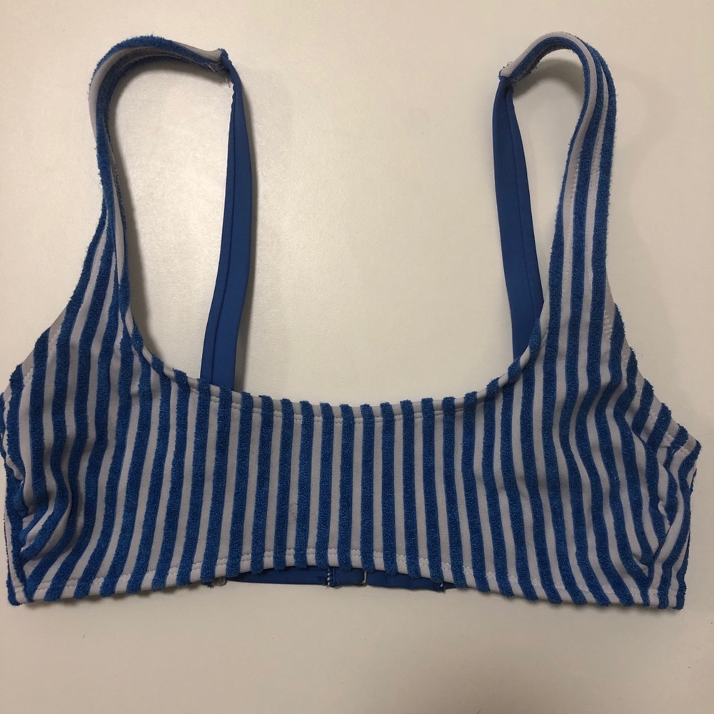 Pinstripe bathing suit top